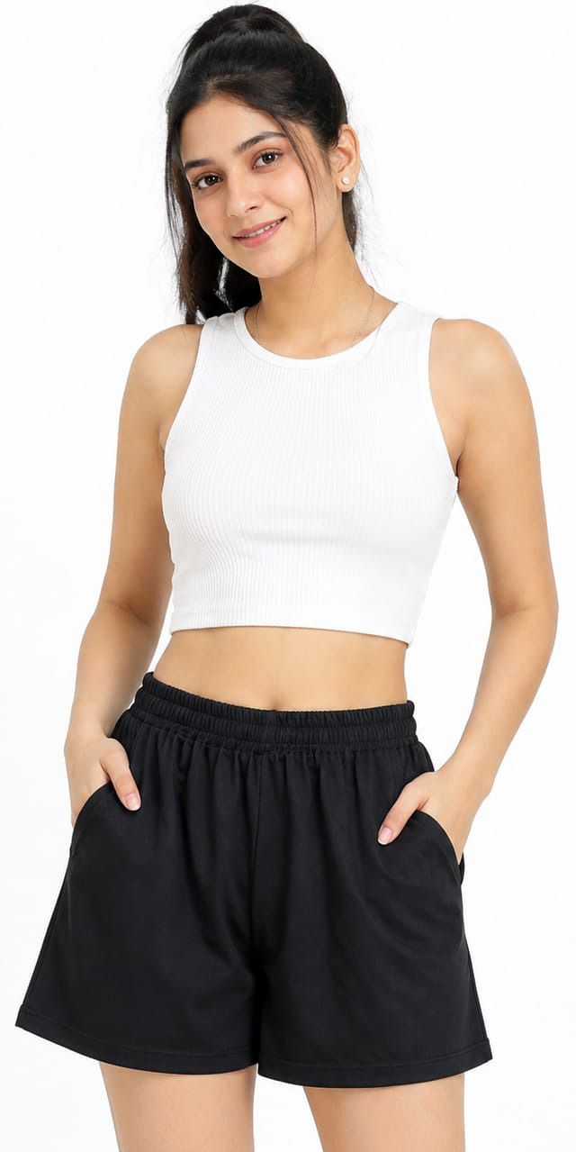 aryan enterprises Solid Women Black Casual Shorts, Regular Shorts-picture-29