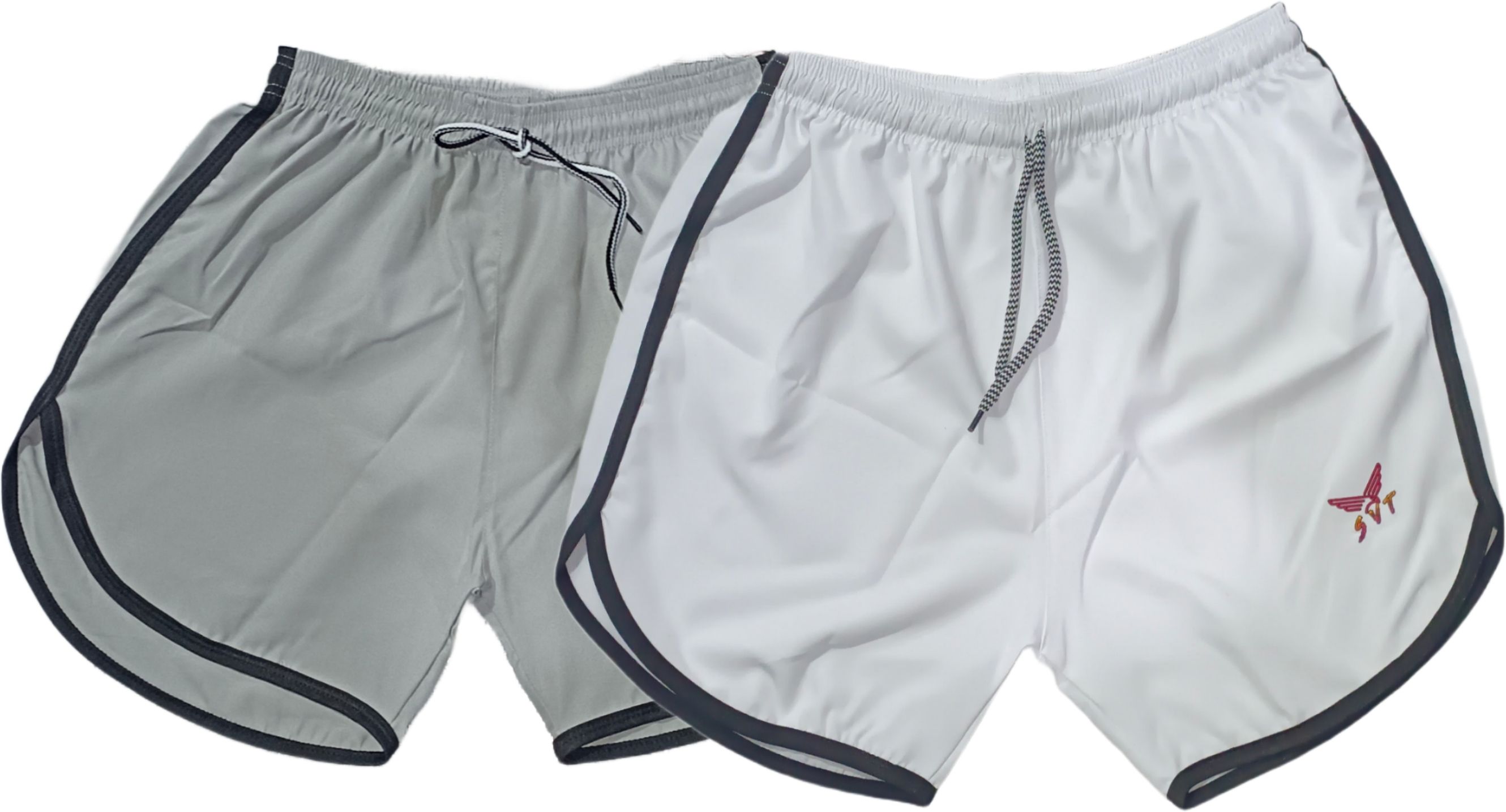 mokshii Pack of 2 Solid Men White, Grey Regular Shorts, Beach Shorts, Running Shorts, Gym Shorts, Night Shorts-picture-27