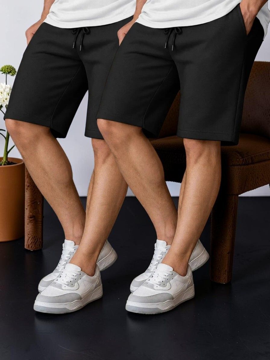 marinex Pack of 2 Solid Men Black Casual Shorts-picture-15