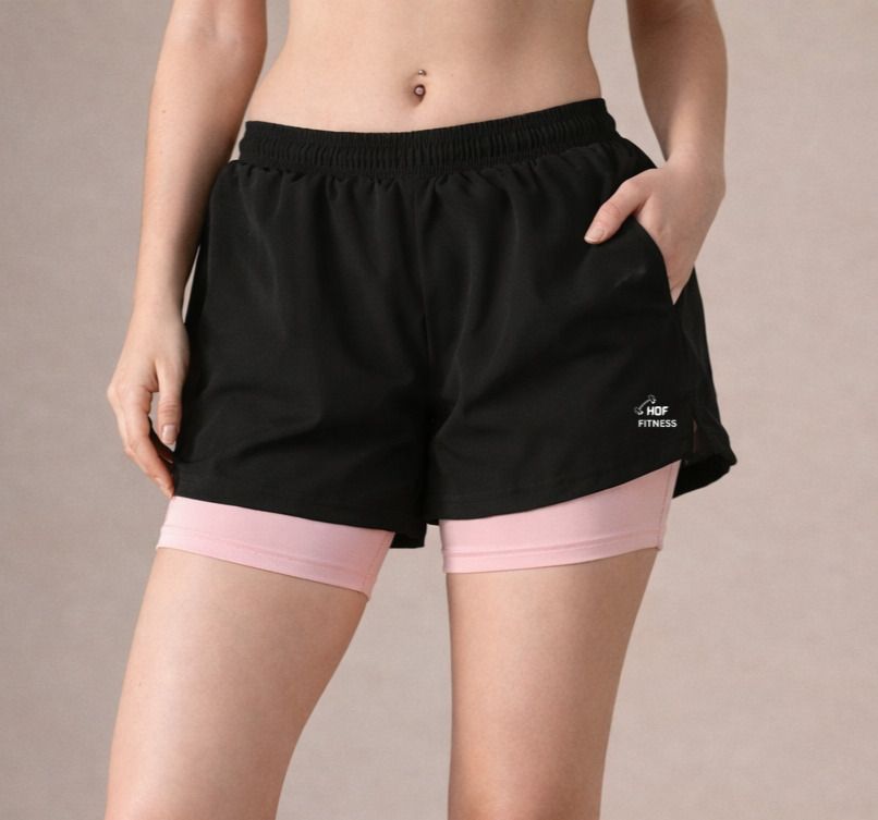 house of fusion Solid Women Black, Pink Sports Shorts, Gym Shorts, Cycling Shorts, Running Shorts, Casual Shorts-picture-21