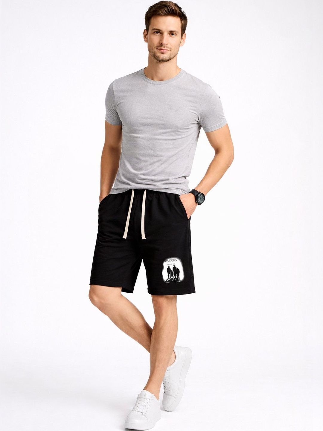 suo Printed Men Black Regular Shorts-picture-12