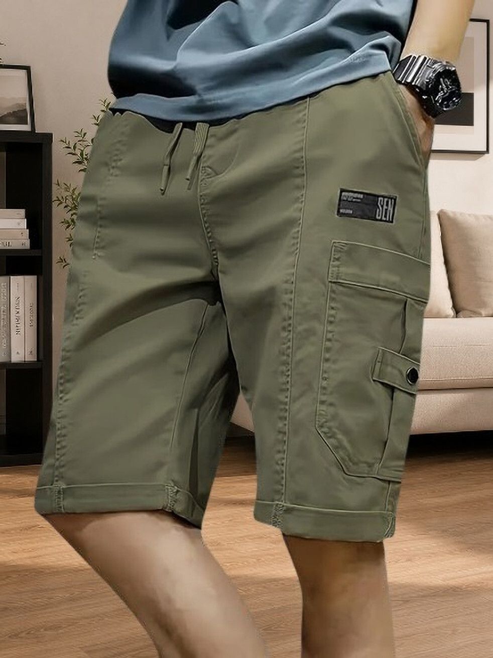 arogni Printed Men Green Cargo Shorts-picture-25