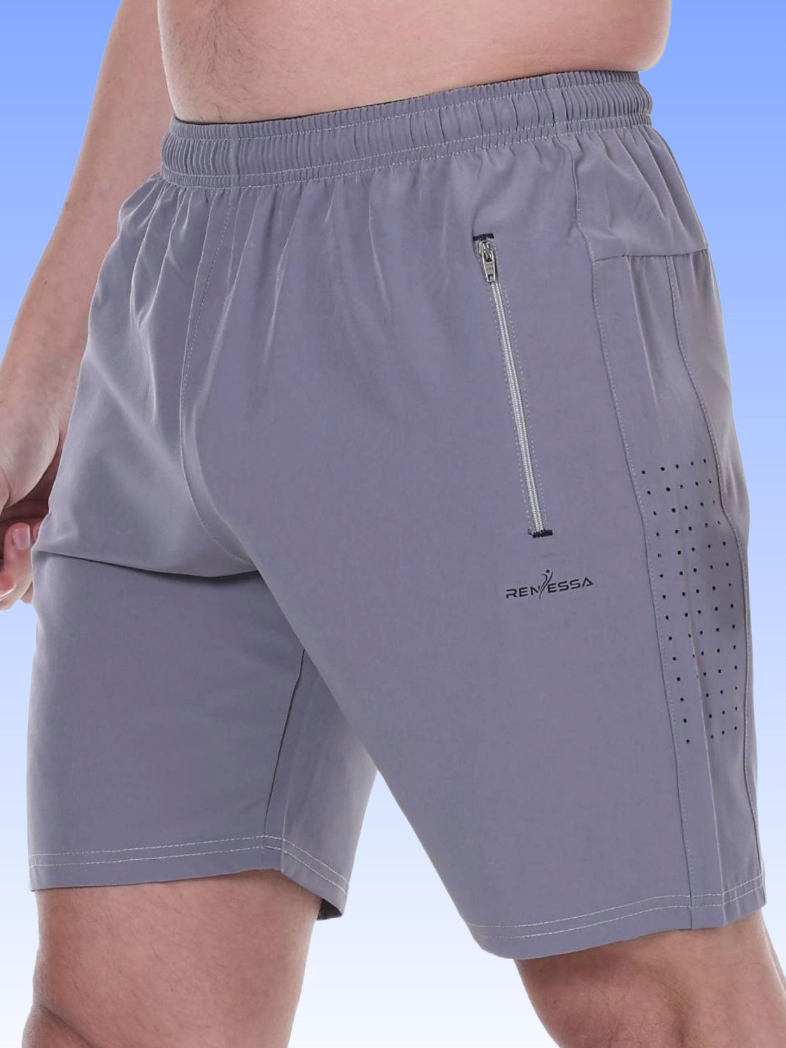 renessa Solid Men Grey Gym Shorts, Running Shorts, Sports Shorts-picture-29