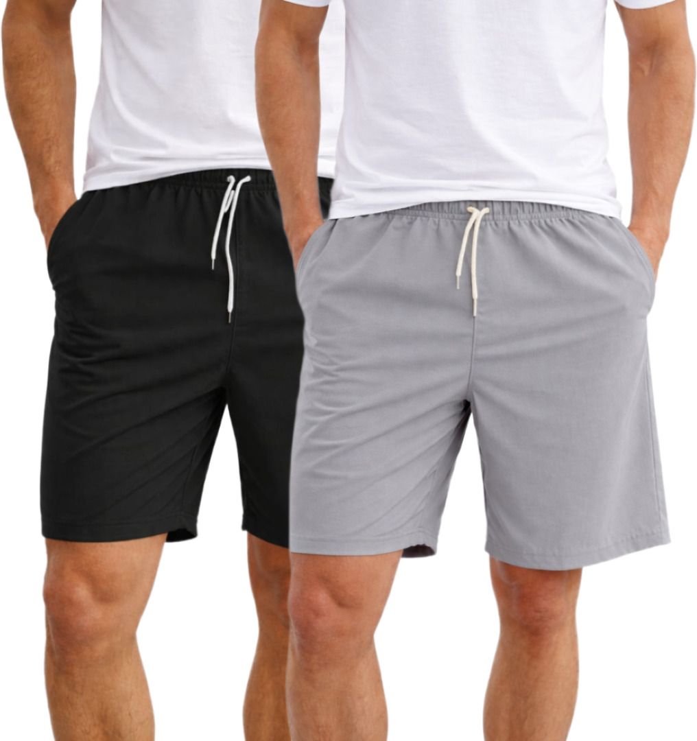 Solid Men Black, Grey Sports Shorts
