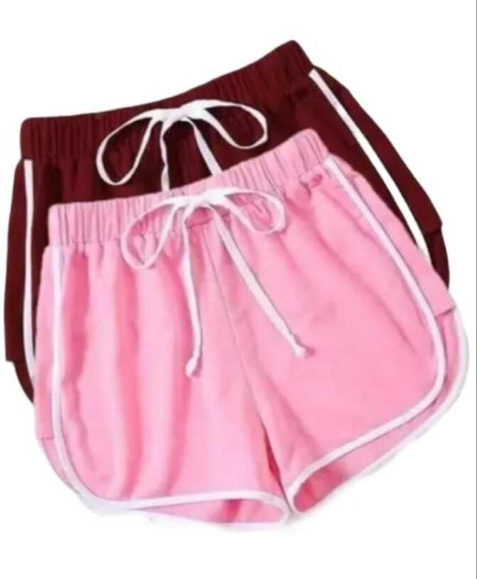 tamanashorts Pack of 2 Solid Women Pink Night Shorts-picture-23