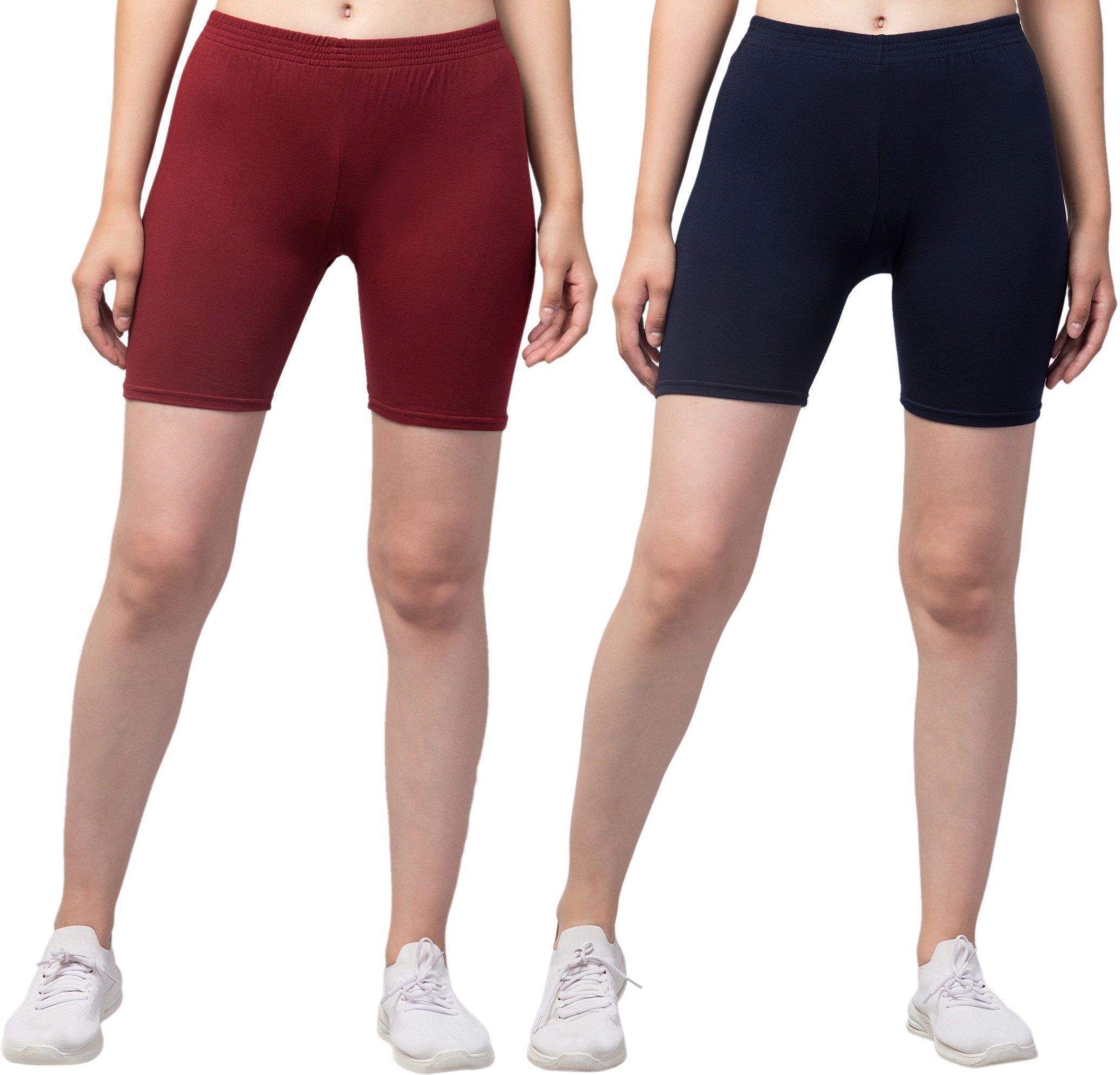 vishwakarm trend Pack of 2 Solid Women Multicolor Regular Shorts-picture-25