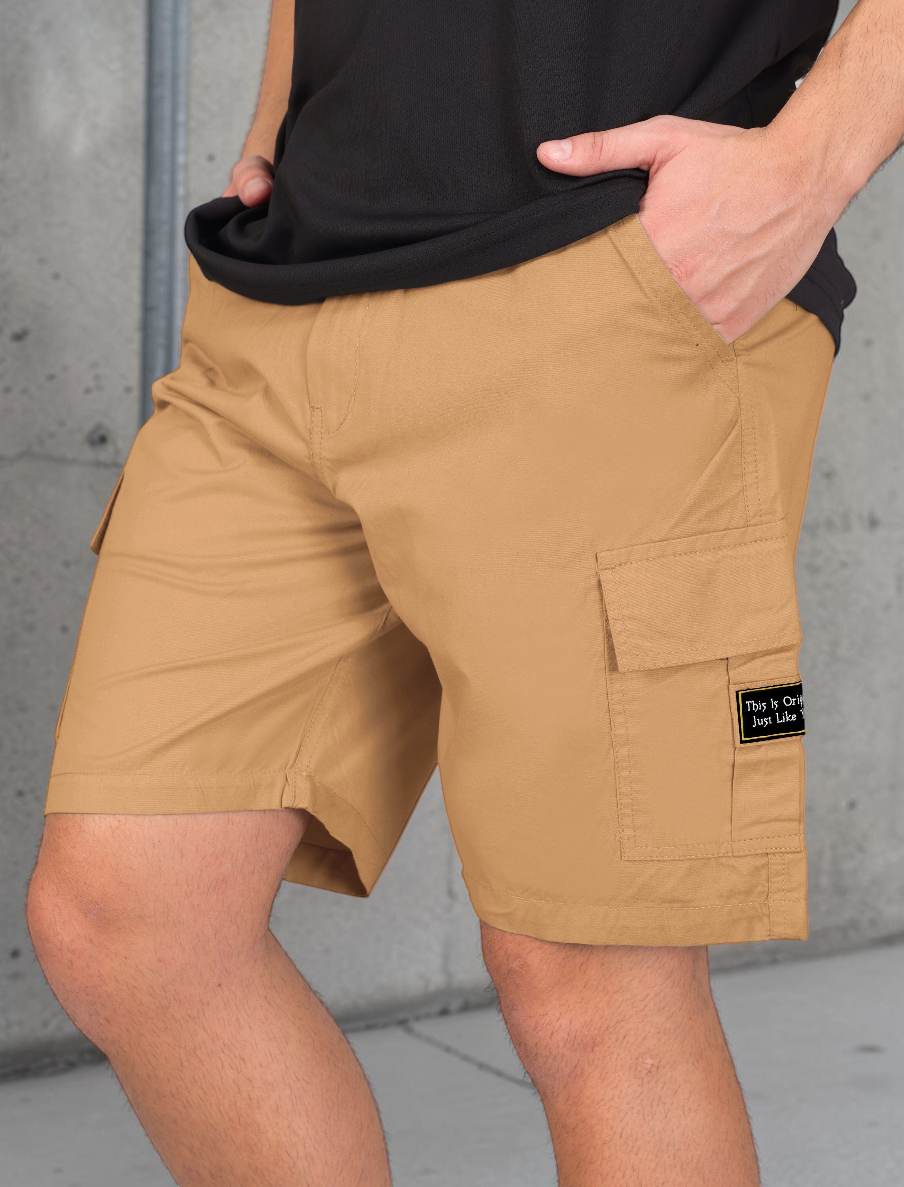 bildos Solid Men Khaki Cargo Shorts, Beach Shorts, Regular Shorts, Casual Shorts, Basic Shorts-picture-17