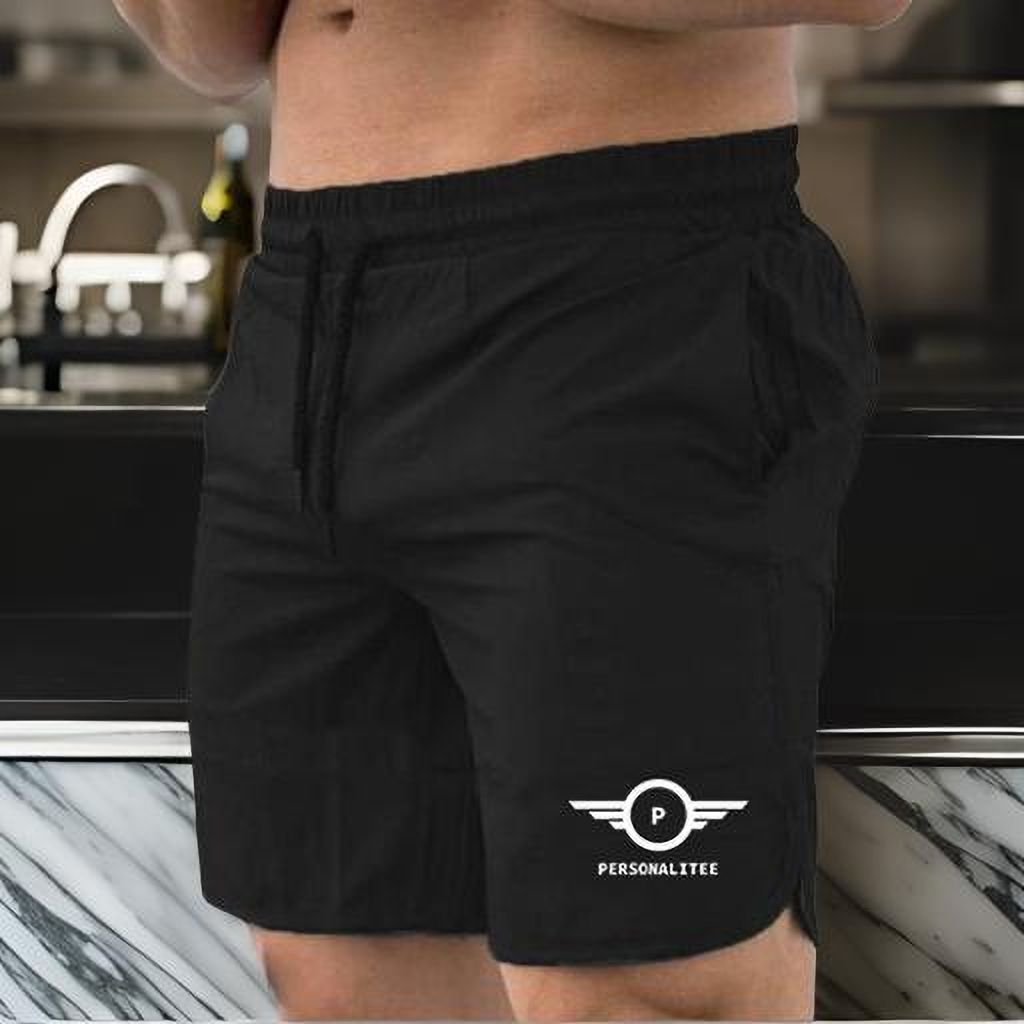 personalitee Solid Men Black Gym Shorts-picture-12