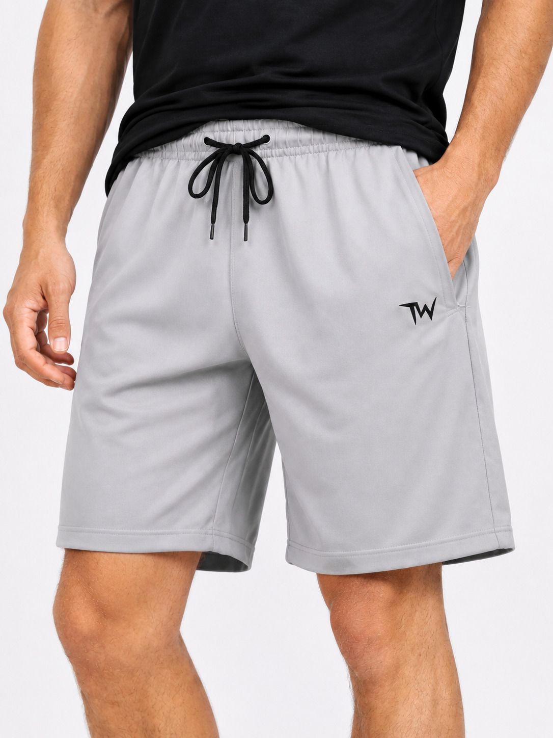 rugged guy Solid Men Grey Gym Shorts-picture-42