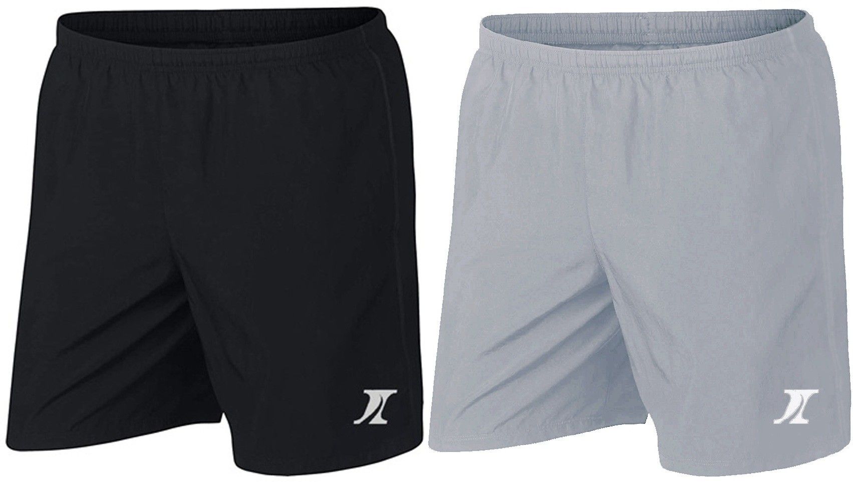 Pack of 2 Solid Men Black, Grey Sports Shorts