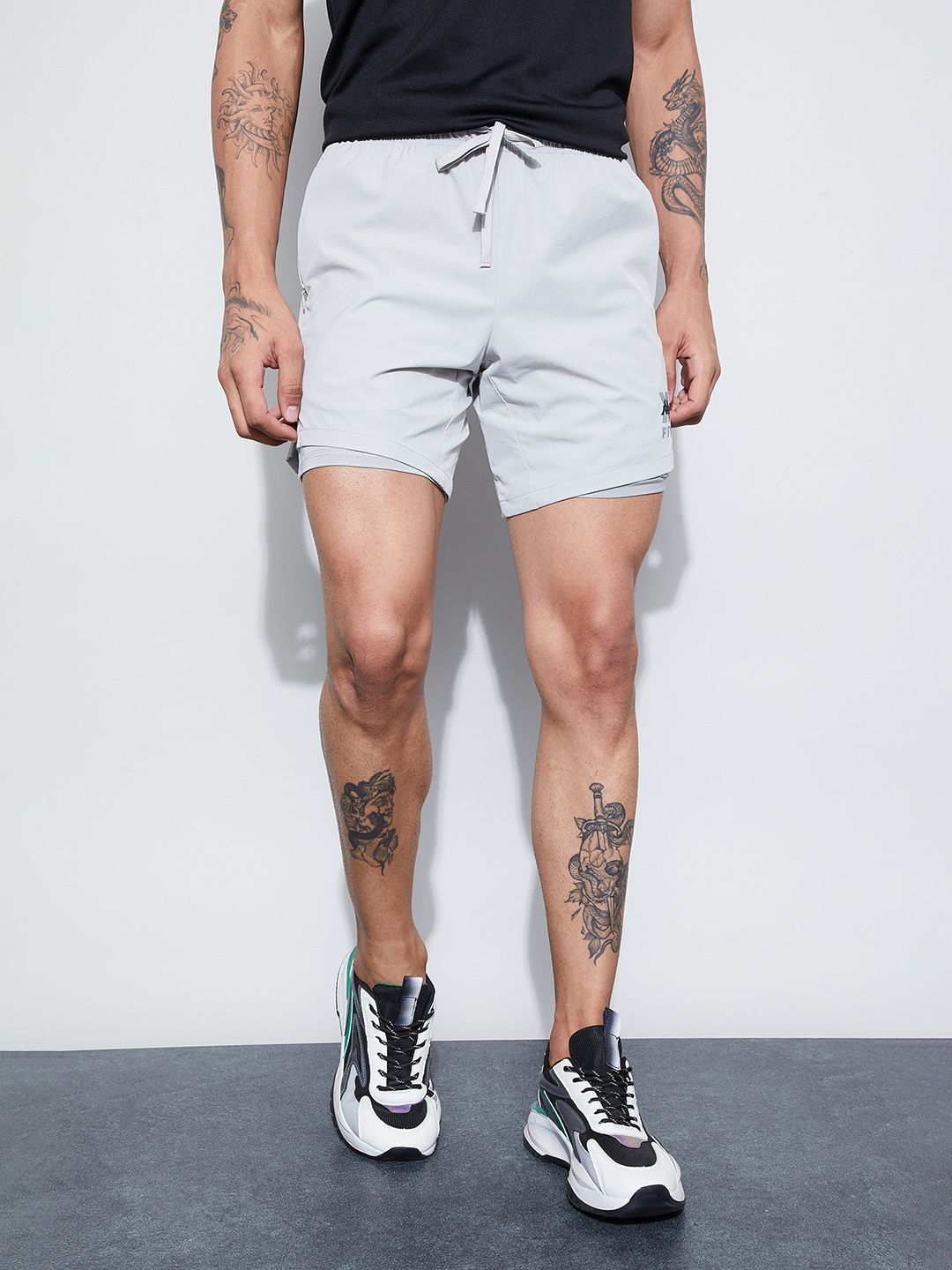 kappa Solid Men Grey Casual Shorts-picture-12
