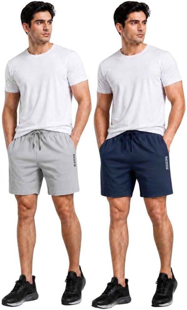 raciouse Solid Men Dark Blue, Dark Green Gym Shorts, Sports Shorts, Casual Shorts-picture-36