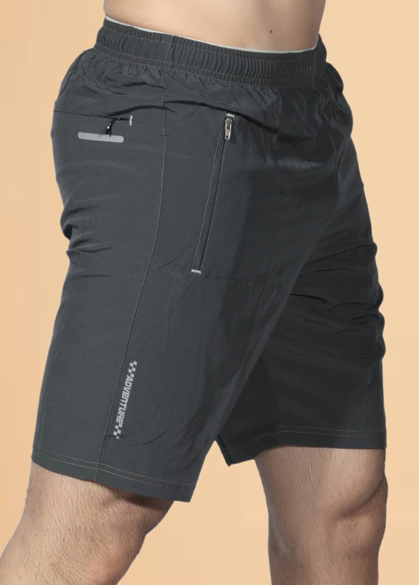 renessa Solid Men Dark Grey Sports Shorts, Running Shorts, Casual Shorts-picture-22