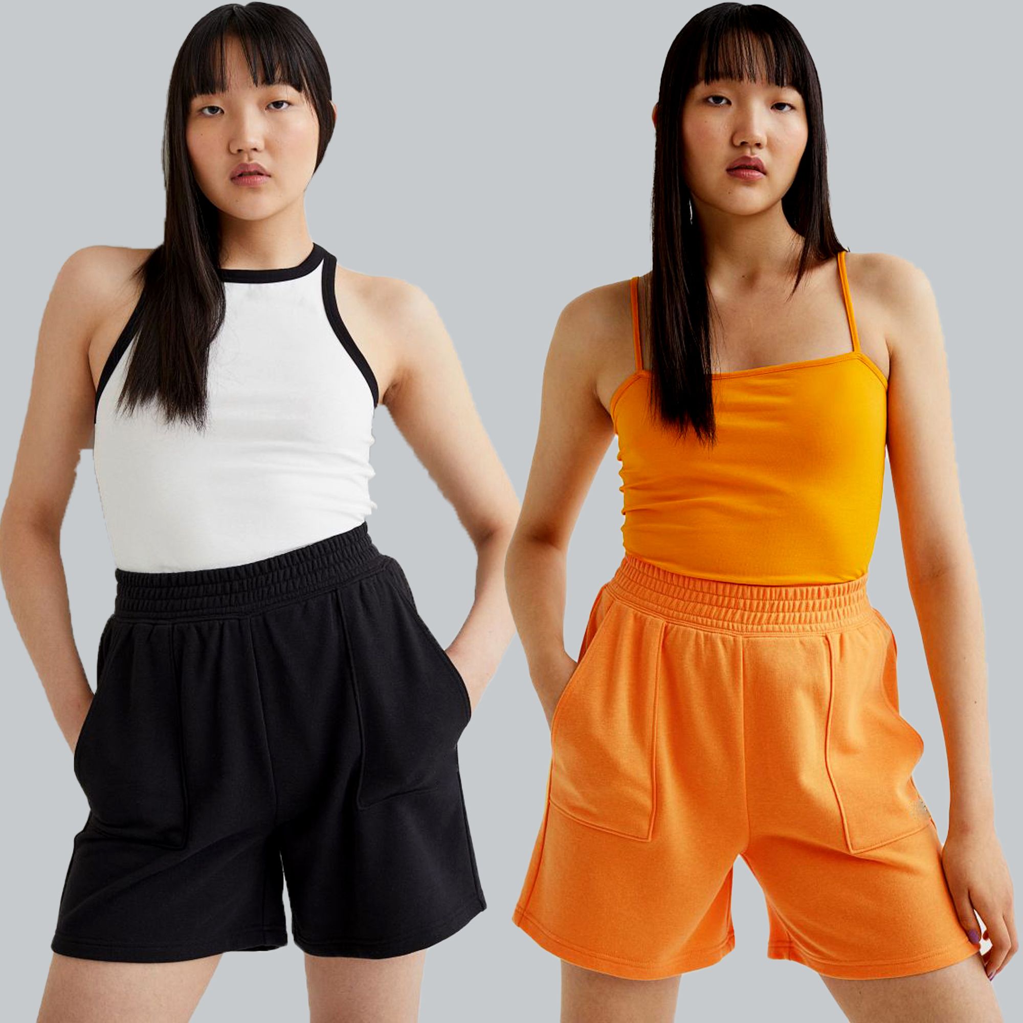 scrott fitness Pack of 2 Solid Women Black, Orange Regular Shorts-picture-15