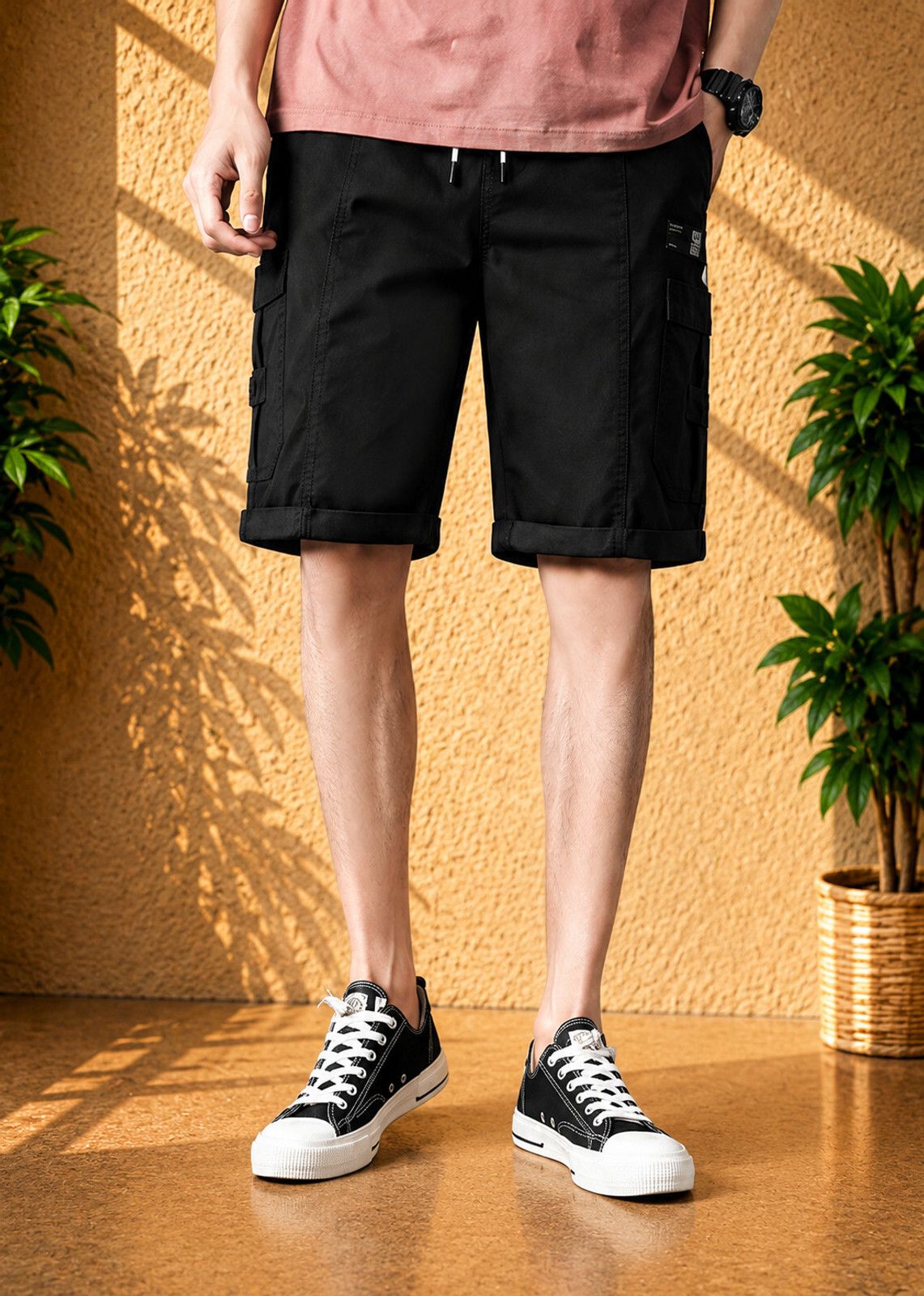 vertali industries Solid Men Black Cargo Shorts, Casual Shorts-picture-41
