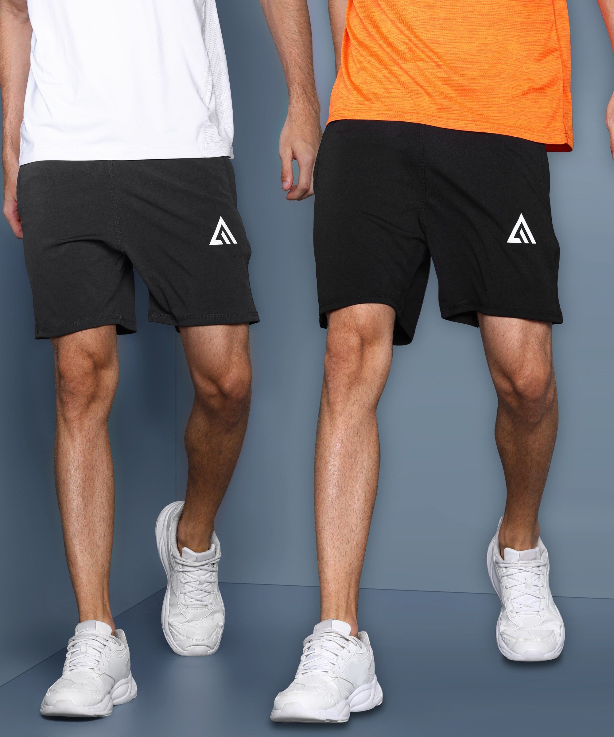 adrenex Pack of 2 Solid Men Black, Dark Grey Basic Shorts, Beach Shorts, Baggy Shorts, Gym Shorts, Cycling Shorts-picture-12