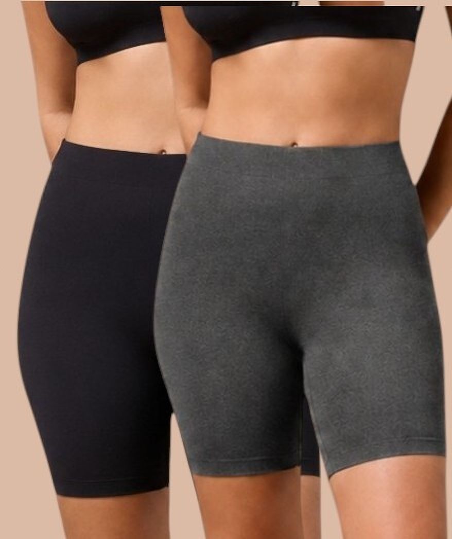 moda rapiodo Pack of 2 Solid Women Grey, Black Cycling Shorts, Compression Shorts-picture-19
