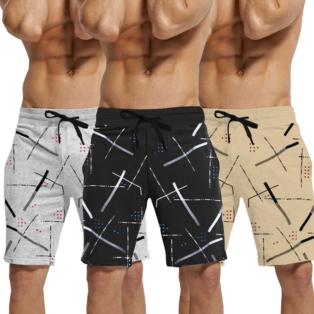 tripr Pack of 3 Printed Men Multicolor Regular Shorts-picture-17