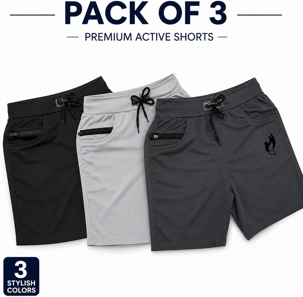 avyana Pack of 3 Solid Men Multicolor Regular Shorts, Running Shorts, Sports Shorts, Casual Shorts, Basic Shorts-picture-15
