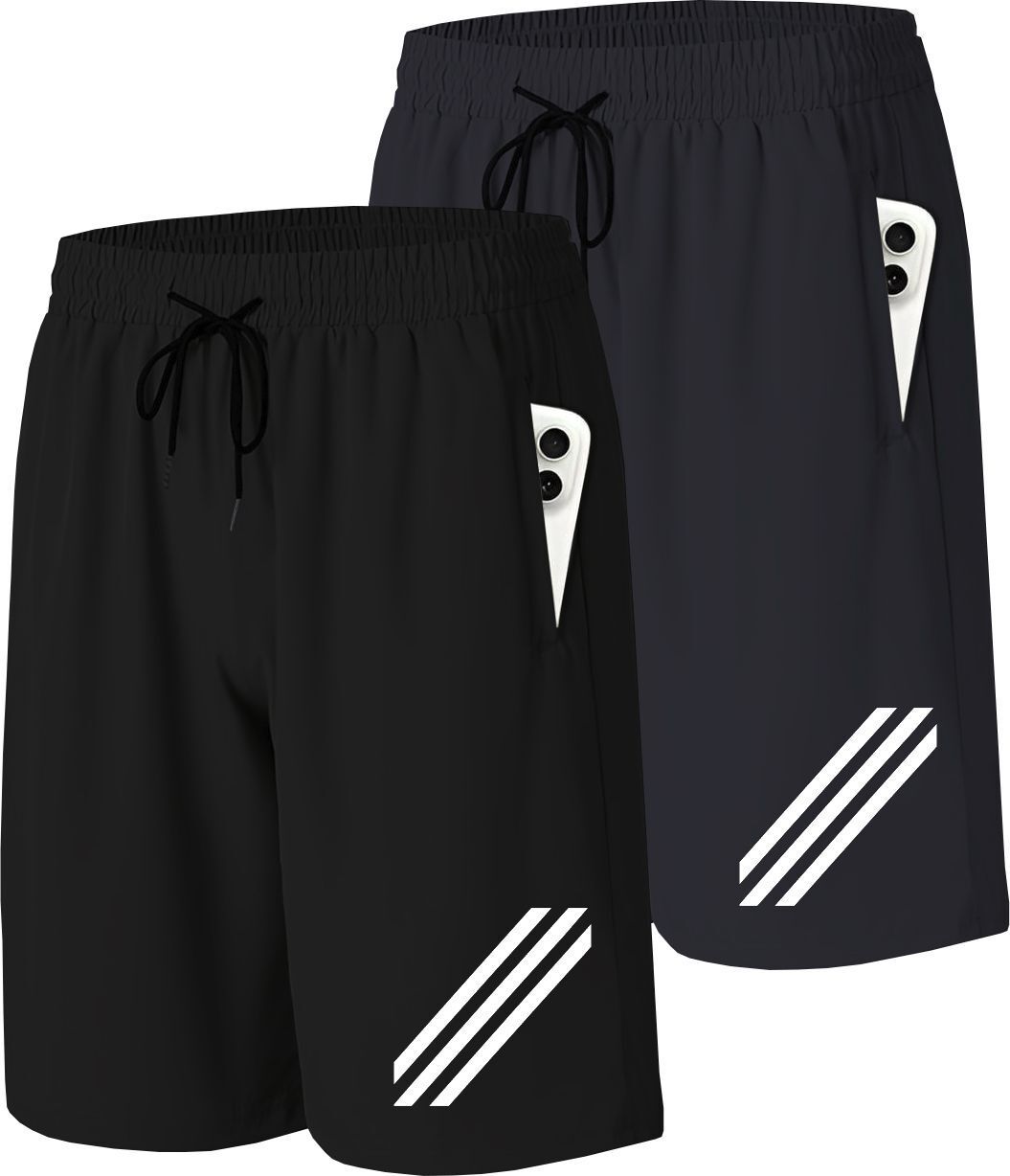 avolt Pack of 2 Solid Men Grey, Black Sports Shorts-picture-21