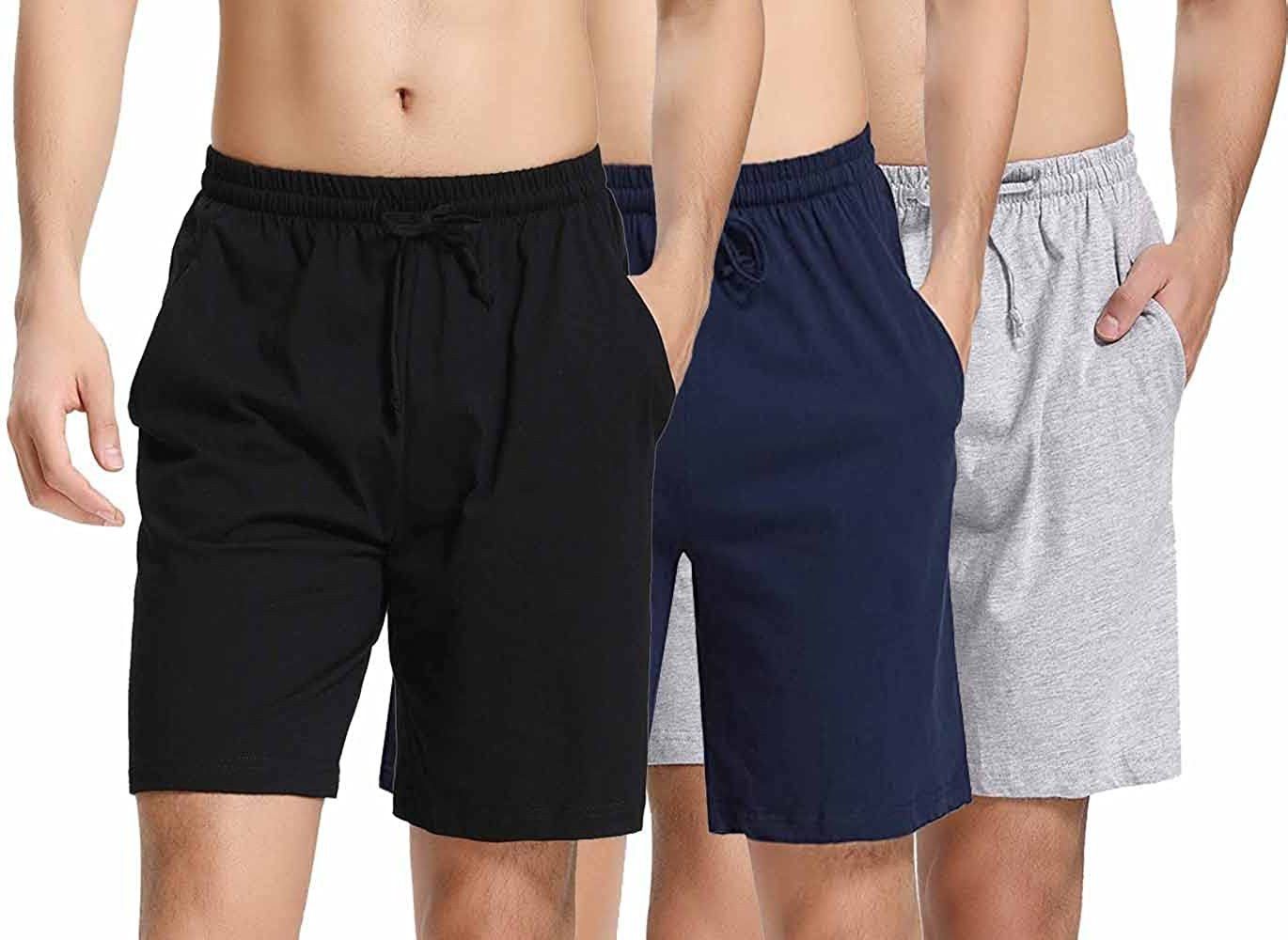 cleesh Pack of 3 Solid Men Black, Blue, Grey Basic Shorts-picture-13