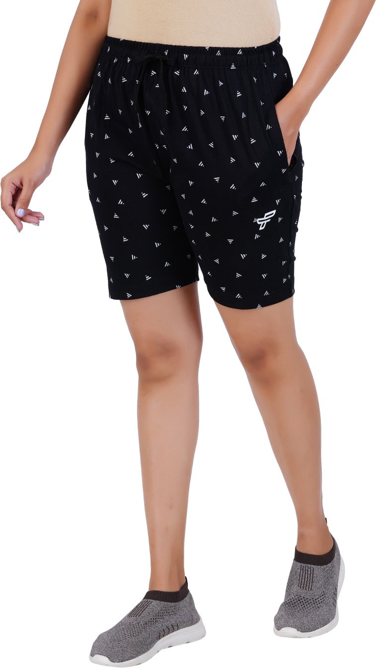 feel track Printed Women Black Regular Shorts-picture-20
