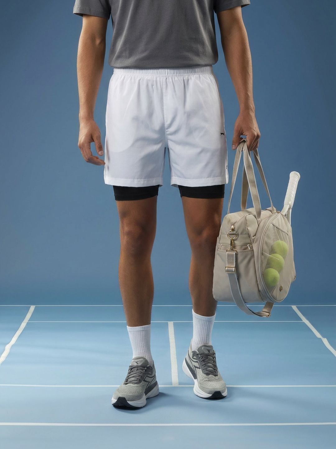 slazenger Color Block Men White Sports Shorts-picture-44