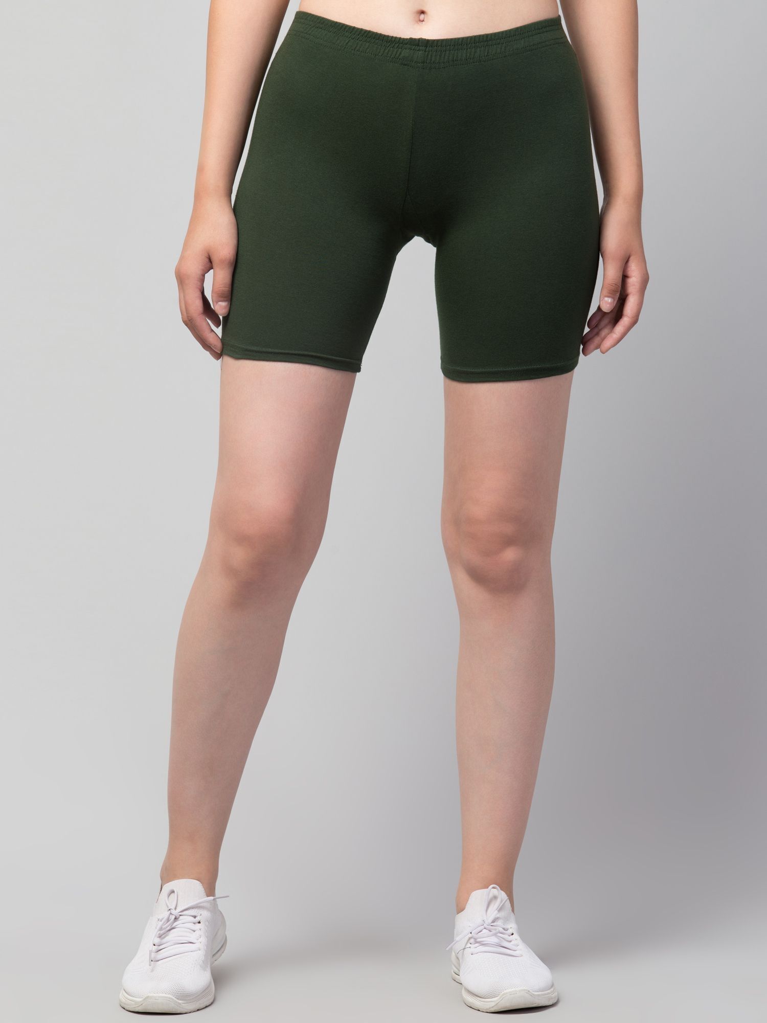 the klowt co Solid Women Dark Green Regular Shorts-picture-19