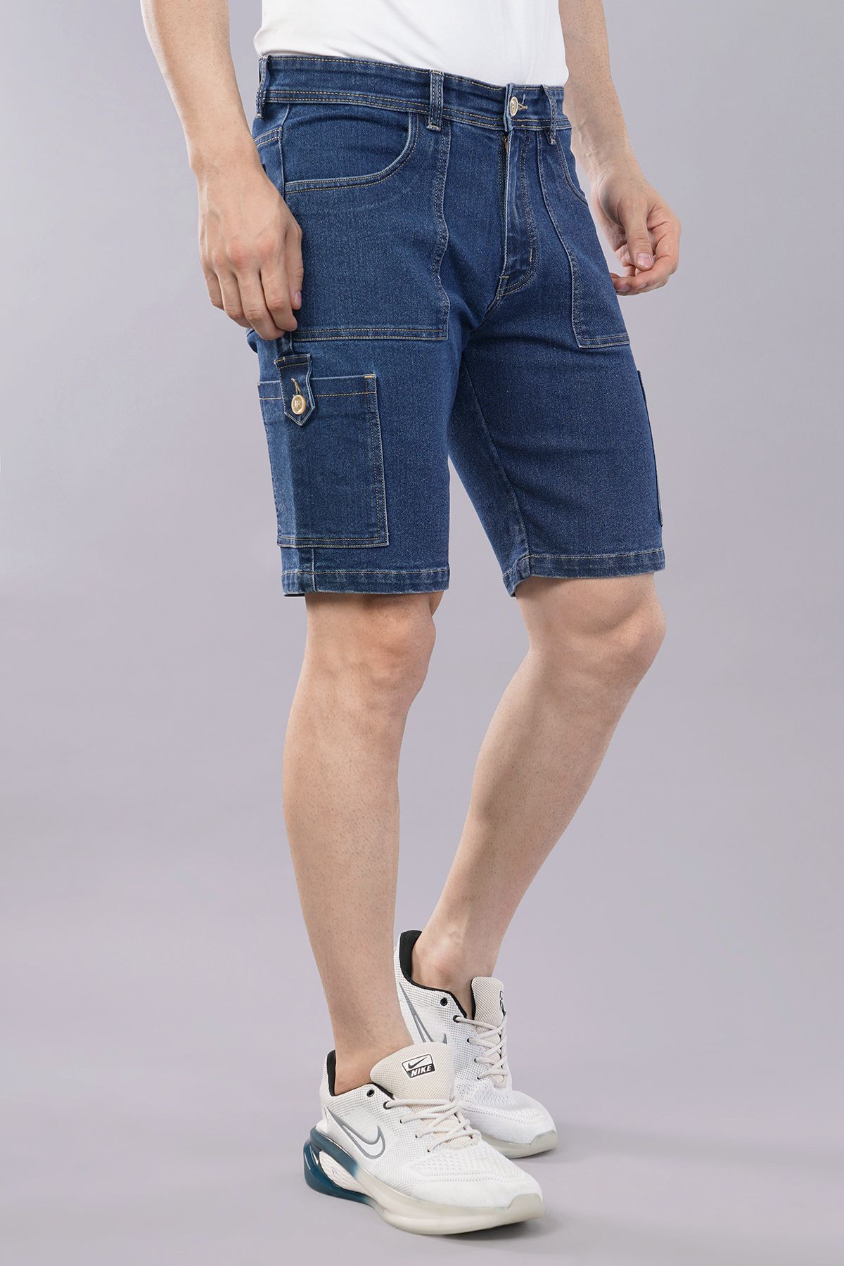 nivasu Solid Men Blue Denim Shorts-picture-27