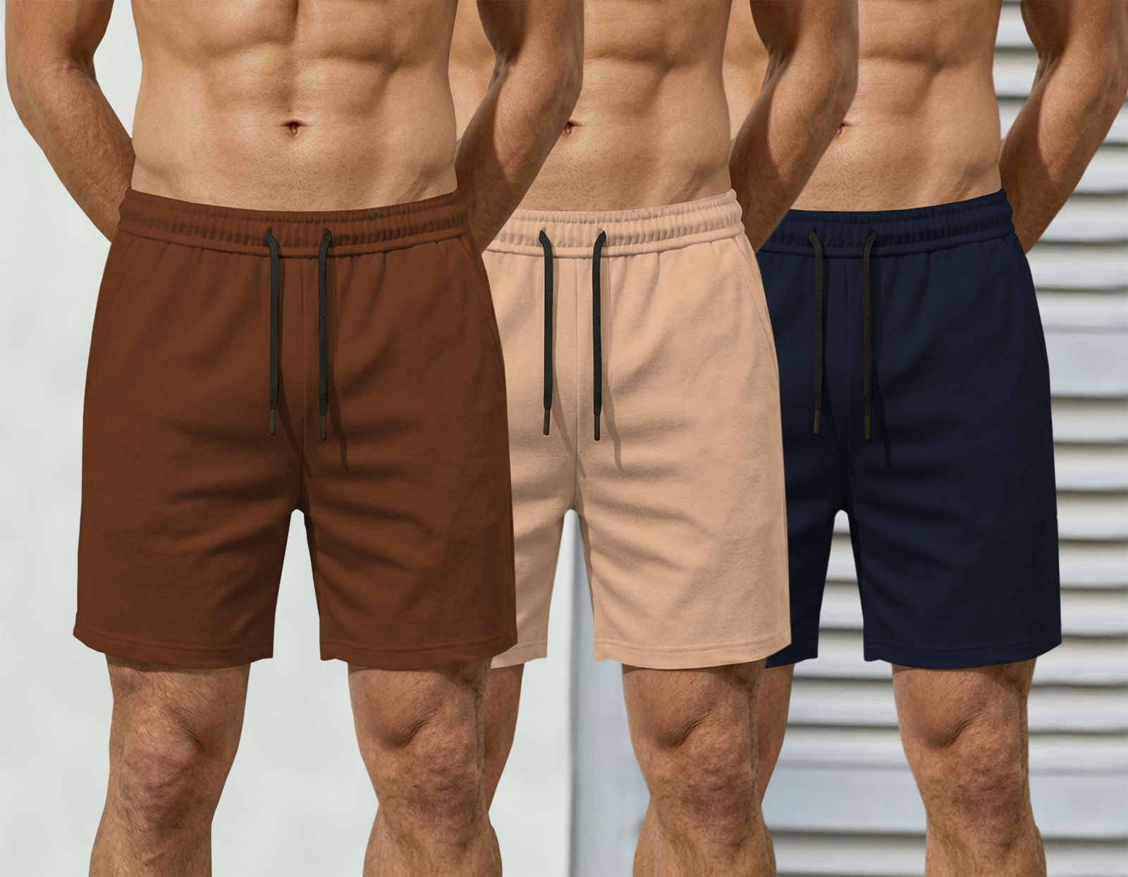 Pack of 3 Solid Men Multicolor Regular Shorts-image-5