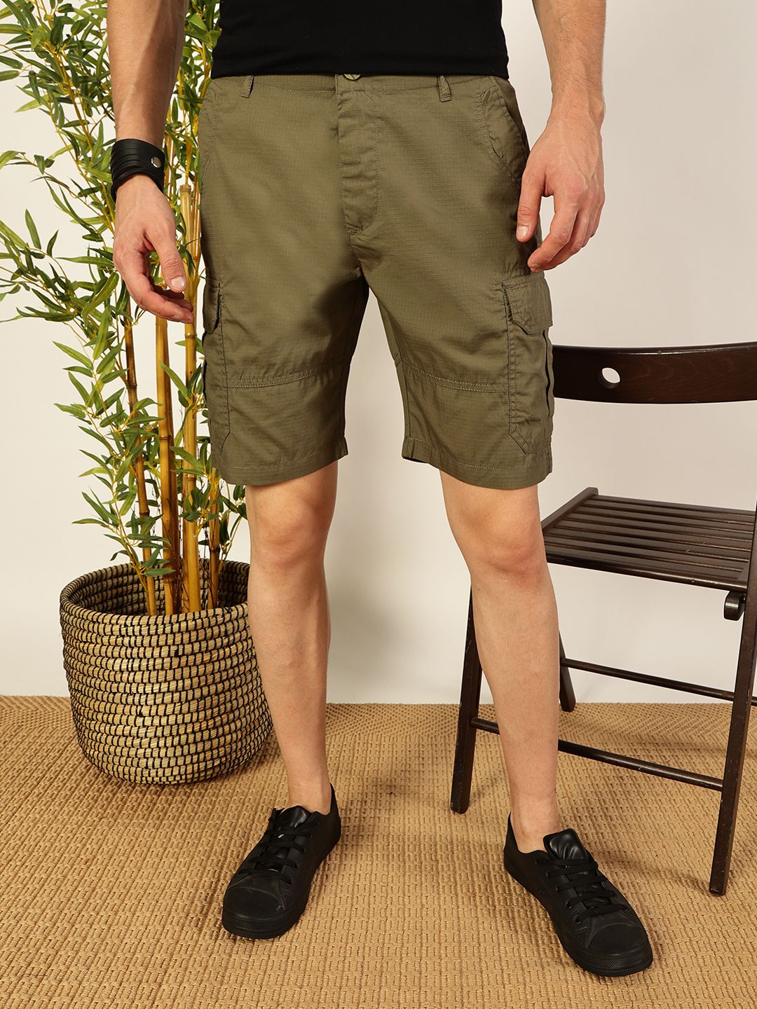 thomas scott Self Design Men Green Cargo Shorts-picture-12