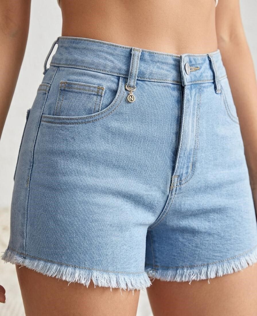 lisya Solid Women Denim Blue Denim Shorts-picture-13