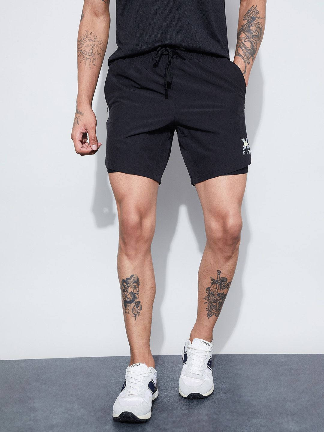 kappa Solid Men Black Casual Shorts-picture-37