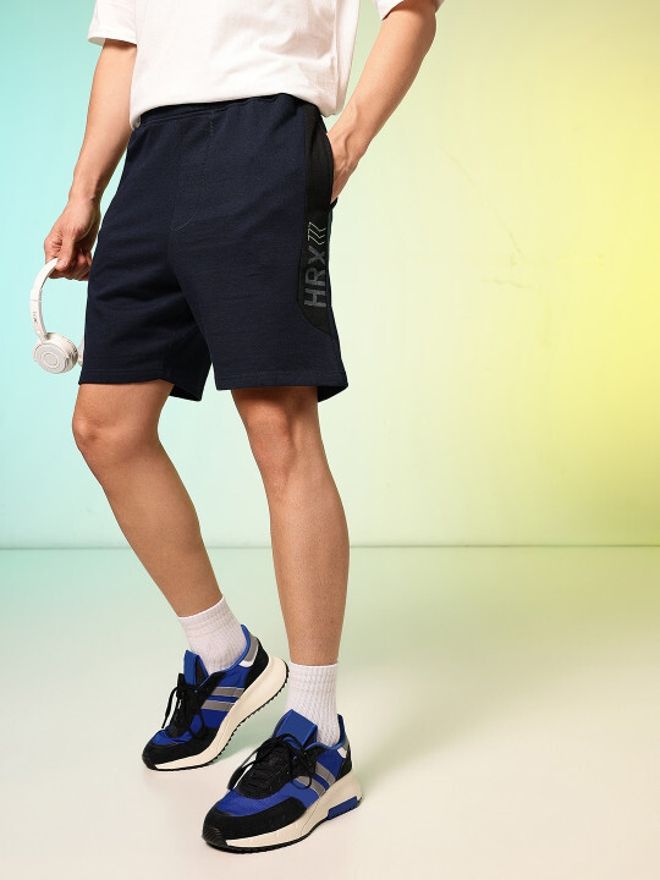 hrx by hrithik roshan Self Design Men Blue Regular Shorts-picture-23