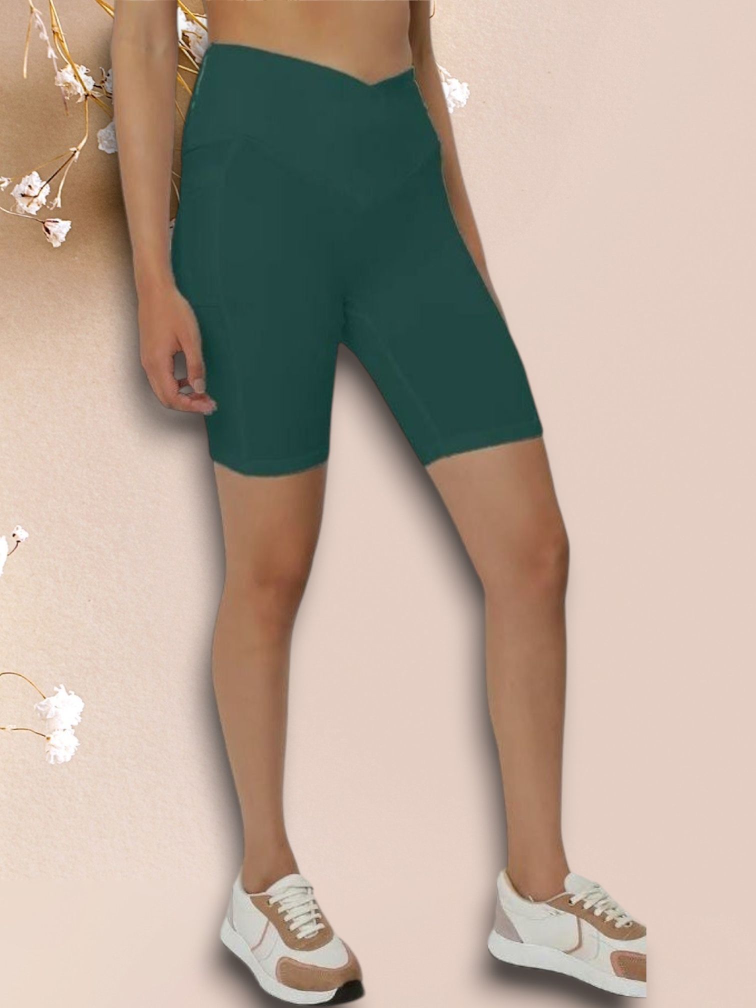 wearjukboxx Solid Women Green Tights-picture-25