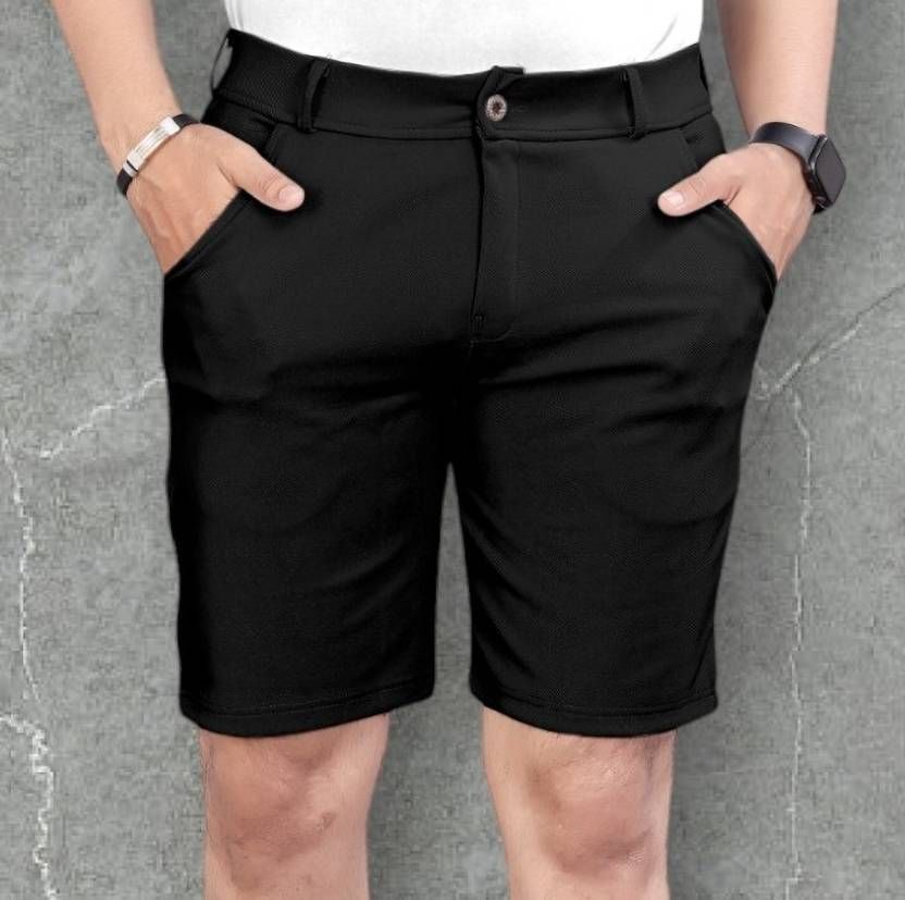 ynam Solid Men Black Sports Shorts-picture-20