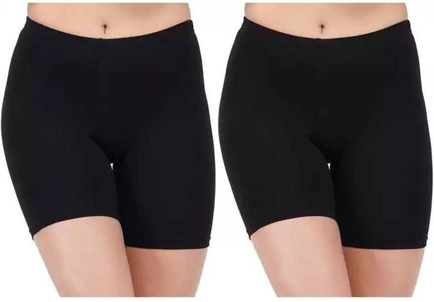 houseofcommon Pack of 2 Solid Women Multicolor Cycling Shorts-picture-26