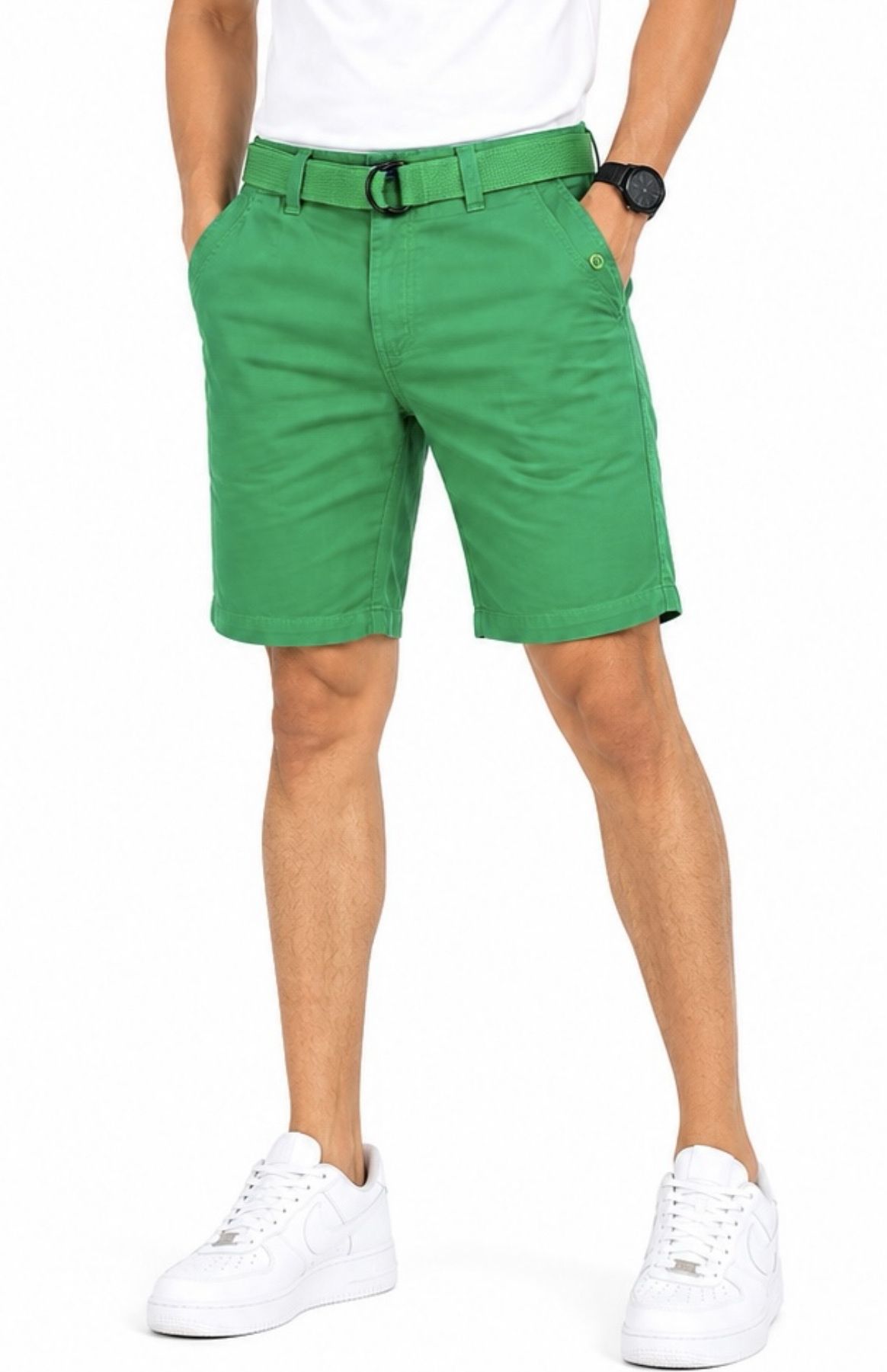 www.fashion Solid Men Green Basic Shorts-picture-11