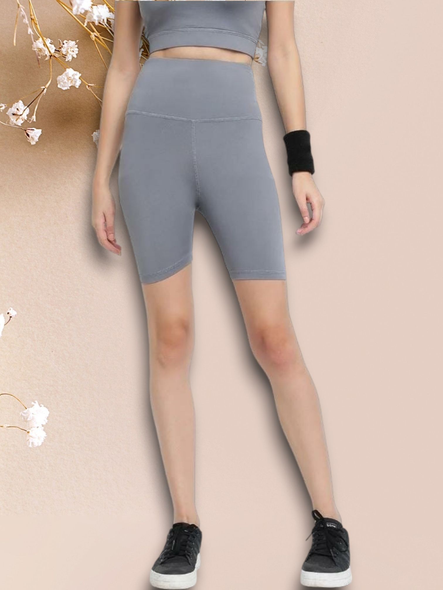 Solid Women Grey Tights-image-49