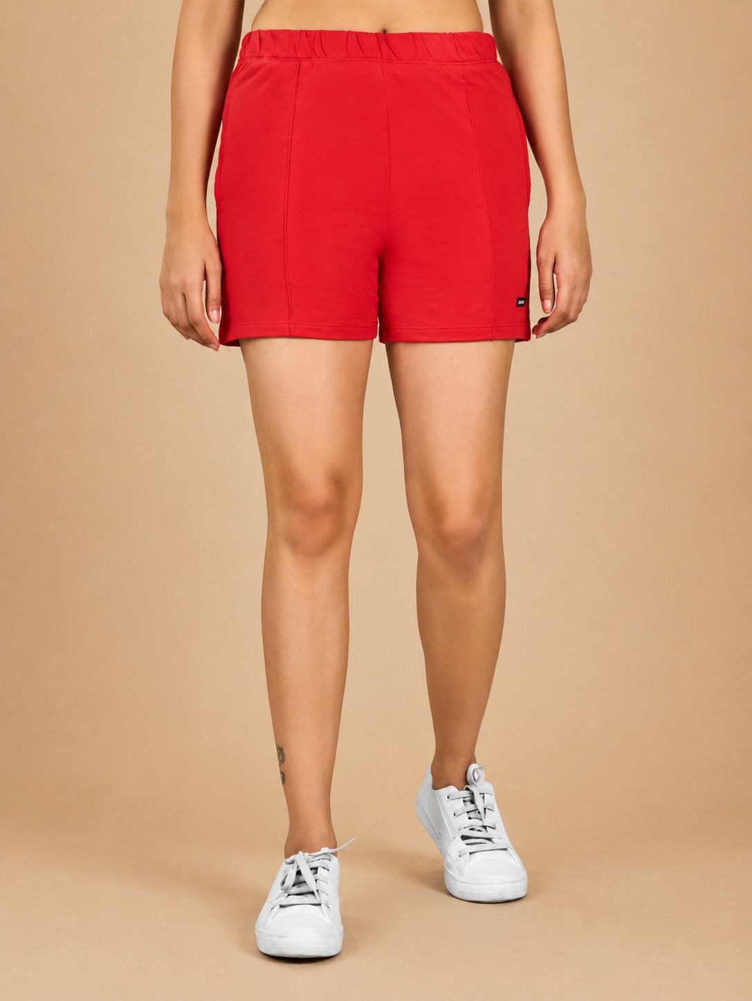 maysixty Solid Women Red Gym Shorts, Casual Shorts-picture-20