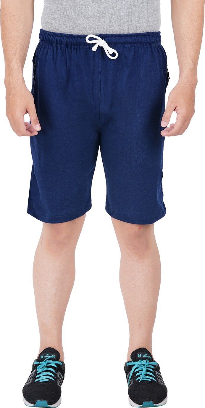Solid Men Blue Basic Shorts-image-33