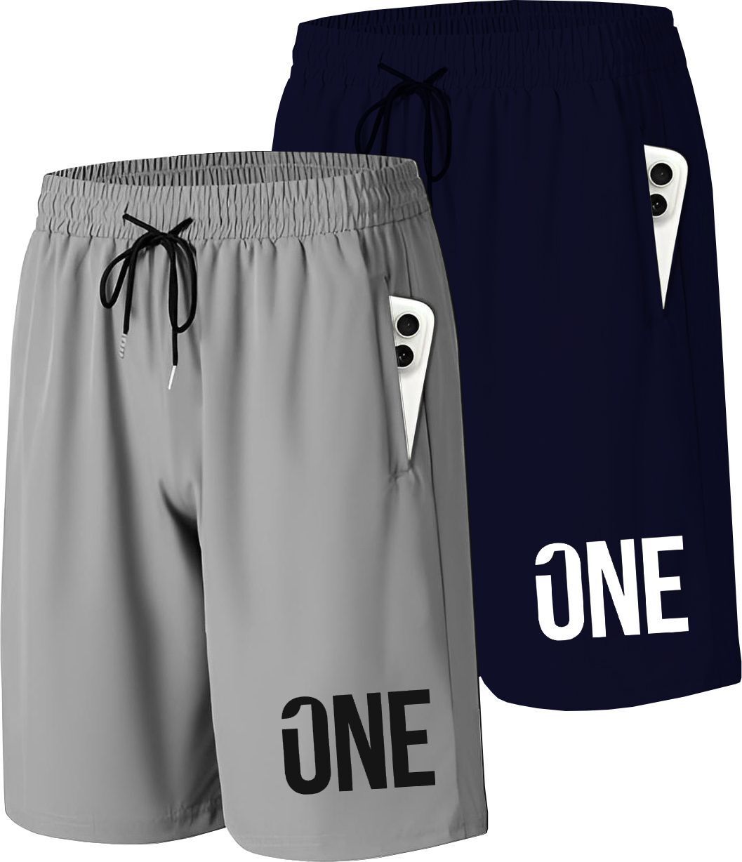 avolt Pack of 2 Solid Men Beige, Dark Blue Sports Shorts-picture-28