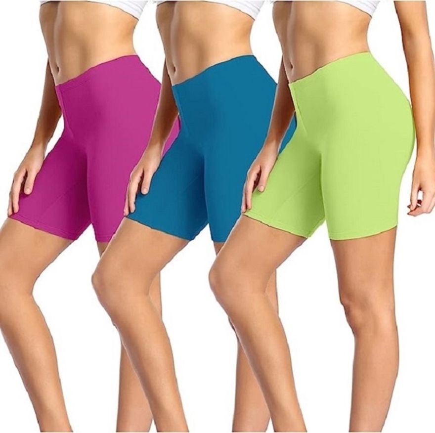 diving deep Pack of 3 Solid Women Multicolor Cycling Shorts-picture-22