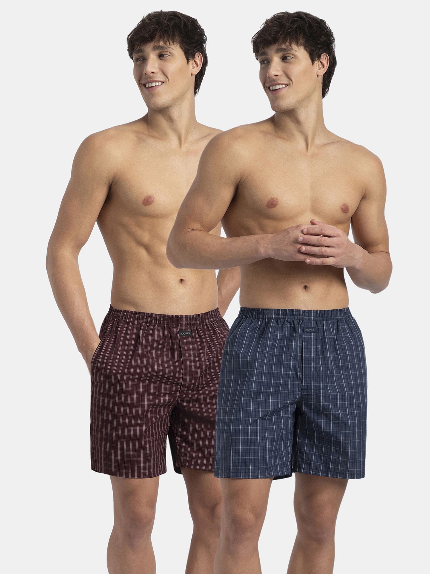 jockey Pack of 2 Checkered Men Multicolor Boxer Shorts-picture-19