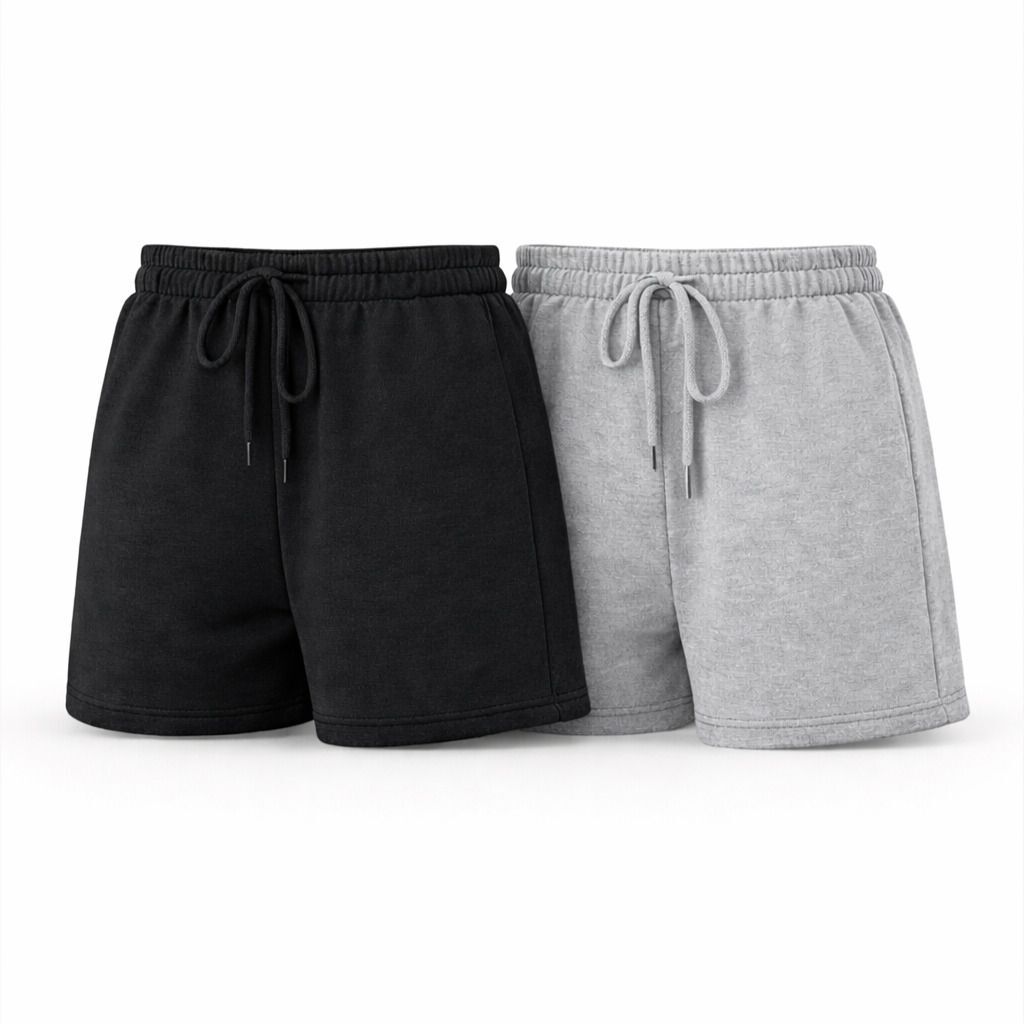 apnex Pack of 2 Solid Women Black, Grey Night Shorts, Sports Shorts-picture-17
