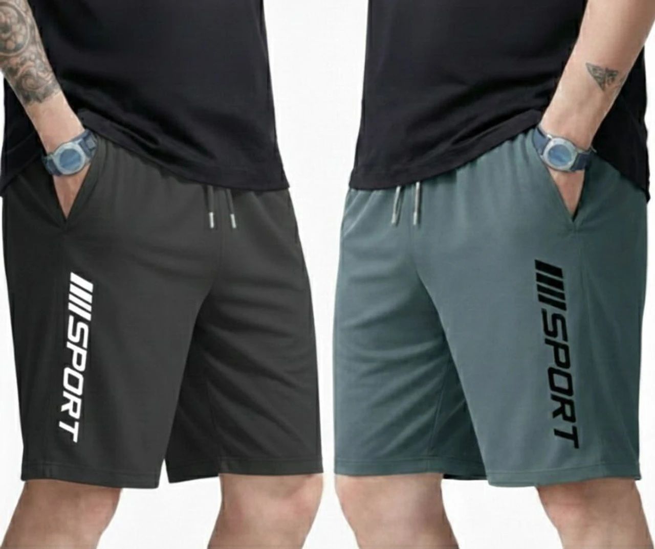enstore Pack of 2 Printed Men Multicolor Running Shorts, Gym Shorts, Sports Shorts-picture-19