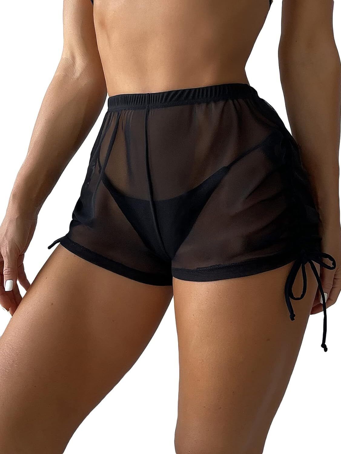 daddy come Solid Women Reversible Black Beach Shorts-picture-22