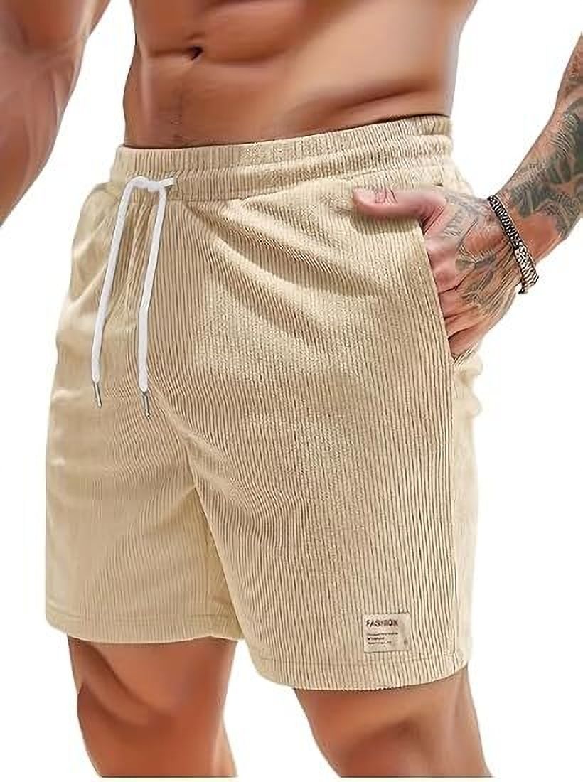 jexputi Solid Men Beige Casual Shorts-picture-43