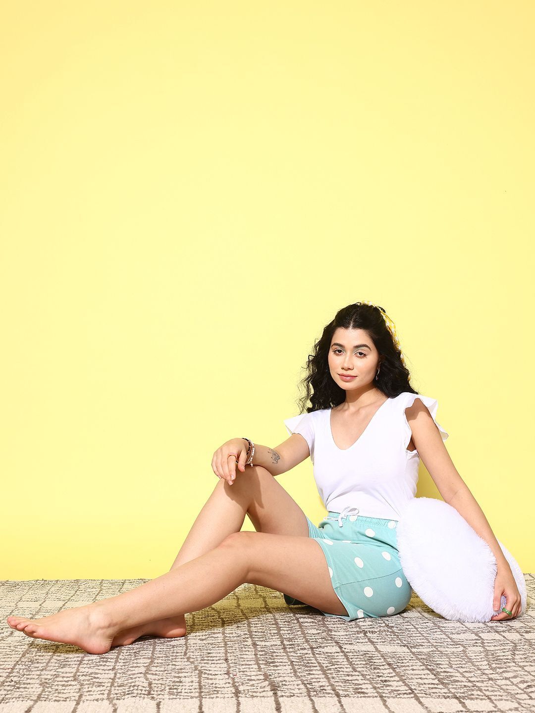Printed Women Green Bermuda Shorts-image-26