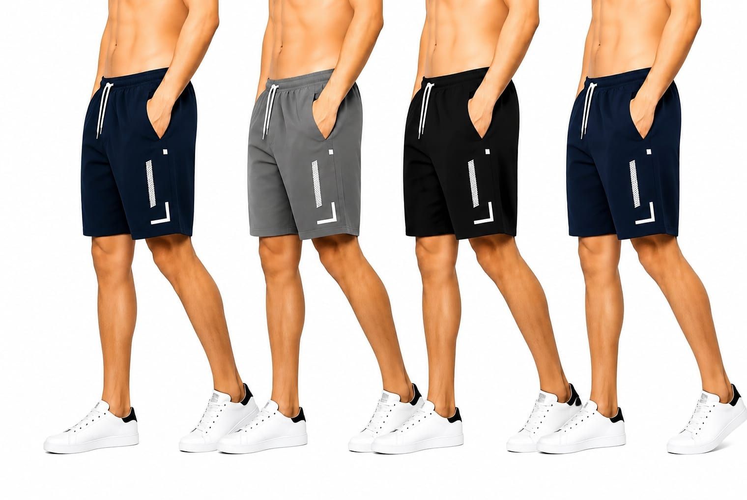 Pack of 4 Self Design Men Multicolor Casual Shorts-image-20